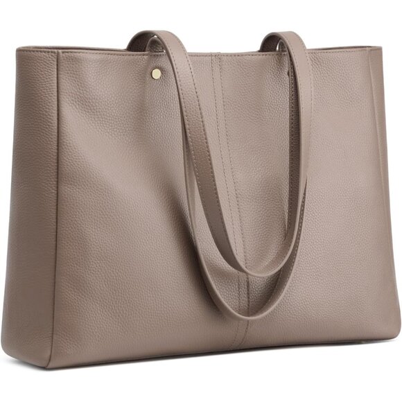 Women’s Tan Soft Leather Designer Work Tote Shoulder Satchel Handbag - Picture 1 of 8